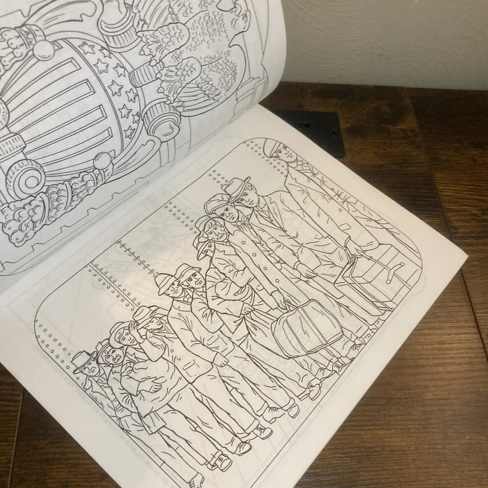 Vintage Coloring Book Ellis Island‎ American Immigration History Nationalities